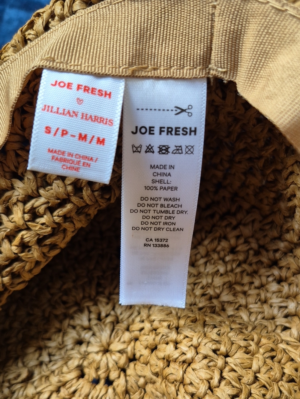 Jillian Harris X Joe Fresh Life At Home Collection Sun Hat SZ S/M, New W Tags - Picture 5 of 7